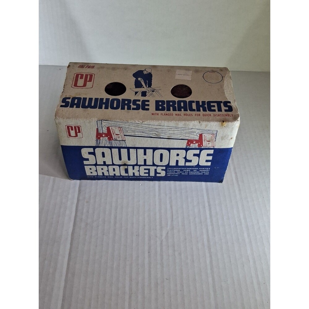 Vintage Crawford Sawhorse Bracket One Pair no. 87 With Flanged Nail Holes "CP"